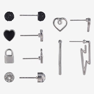 Arizona Silver Tone 6 Pair Earring Set