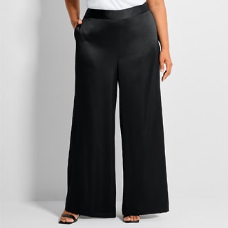 Ashley Graham Plus Satin Pull on Pant