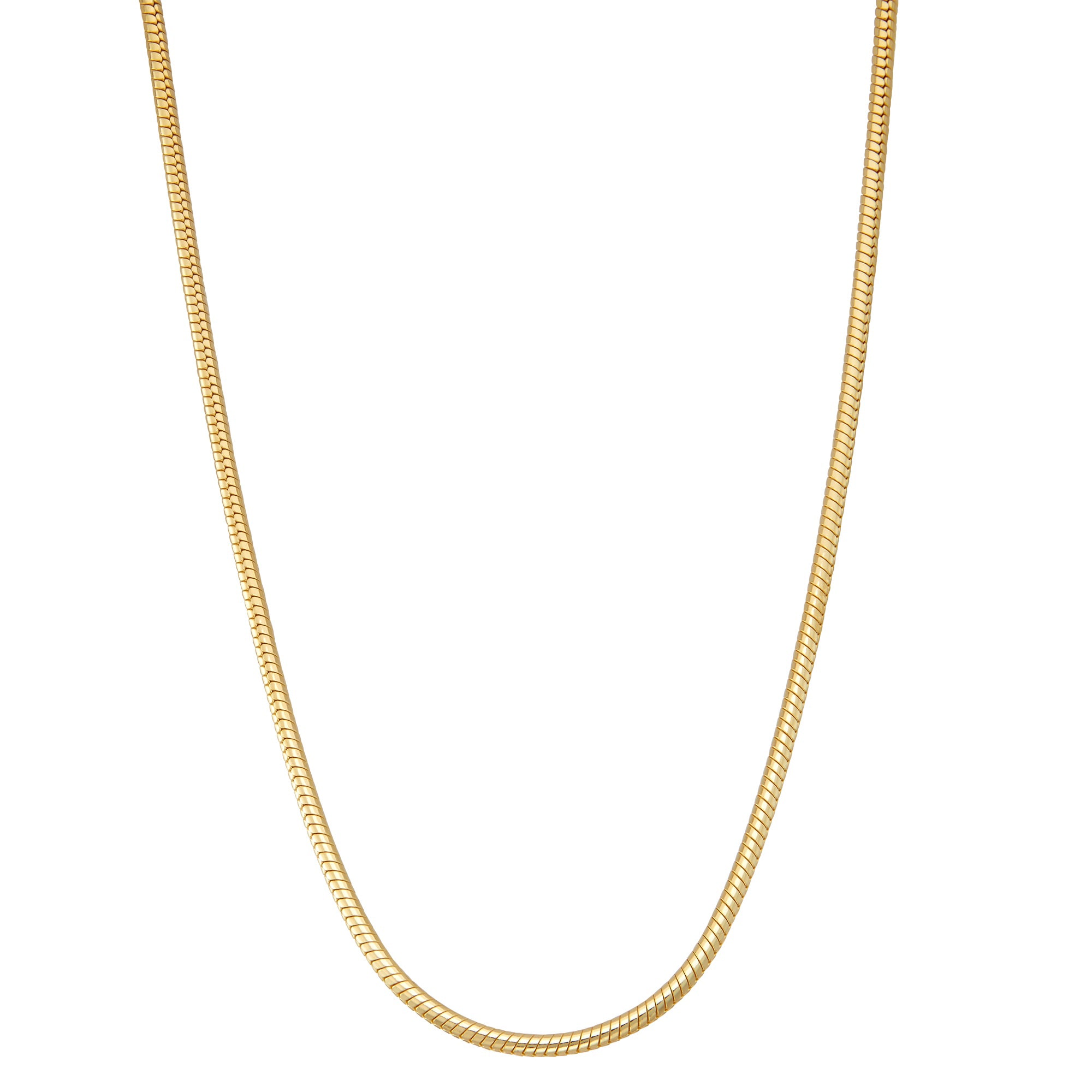 Mens 14K Gold Over Silver 20 Inch Snake Chain Necklace