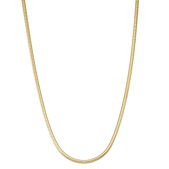 Mens 14K Gold Over Silver 20 Inch Snake Chain Necklace