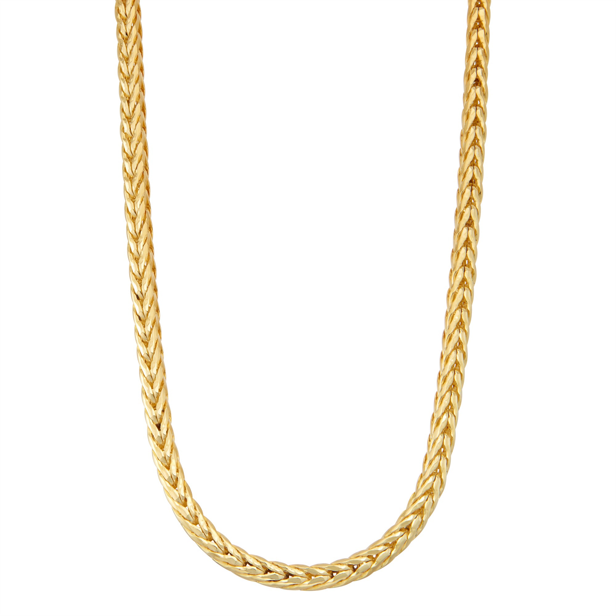 Mens 14K Gold Over Silver 20 Inch Wheat Chain Necklace
