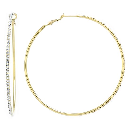 Silver Treasures Pure Silver Over Brass Hoop Earrings