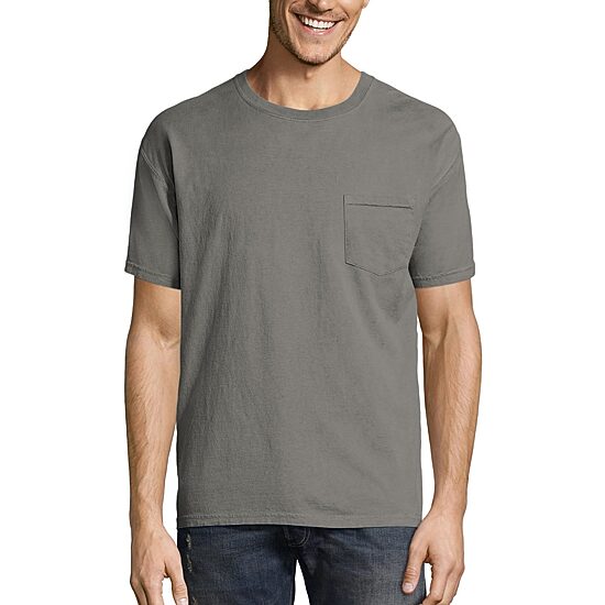 Hanes Men's ComfortWash Garment-Dyed Short Sleeve Tee with Pocket