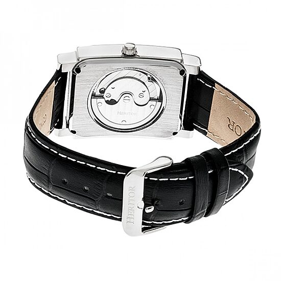 Heritor Automatic Frederick Mens Automatic Black Leather Strap Watch Herhr6102