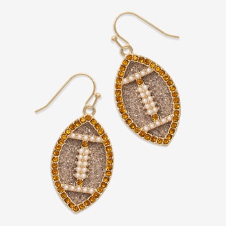 Bijoux Bar Football Glass Drop Earrings