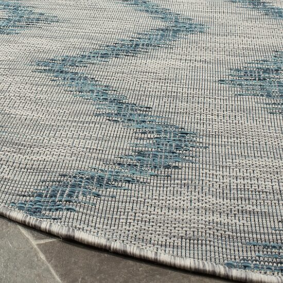 Safavieh Courtyard Collection Lexine Chevron Indoor/Outdoor Round Area Rug