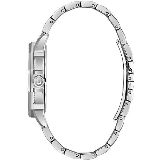 Bulova Octava Mens Silver Tone Stainless Steel Bracelet Watch 96c134