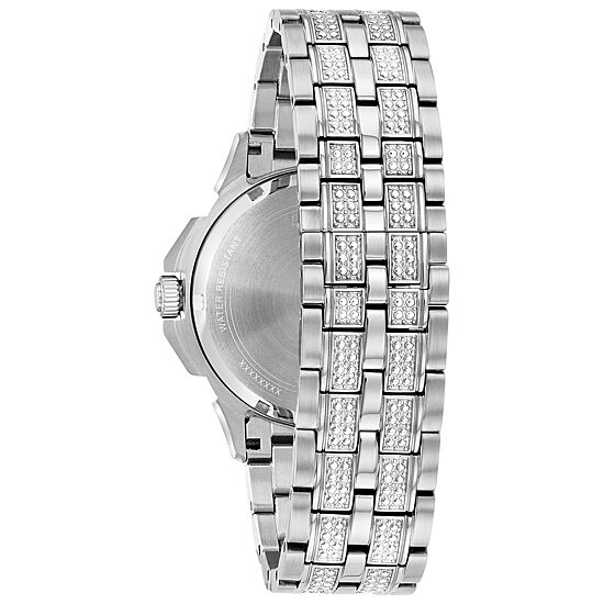 Bulova Octava Mens Silver Tone Stainless Steel Bracelet Watch 96c134