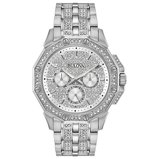 Bulova Octava Mens Silver Tone Stainless Steel Bracelet Watch 96c134