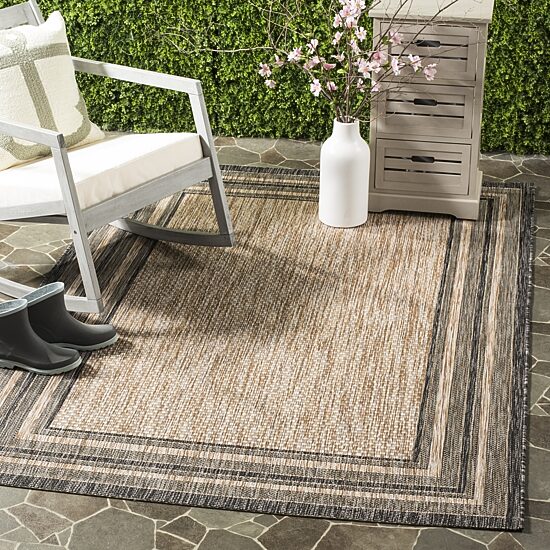 Safavieh Courtyard Collection Wanda Stripe Indoor/Outdoor Square Area Rug