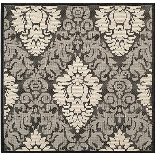 Safavieh Courtyard Collection Louise Damask Indoor/Outdoor Square Area Rug