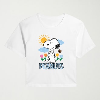 Cropped Peanuts Graphic T-Shirt