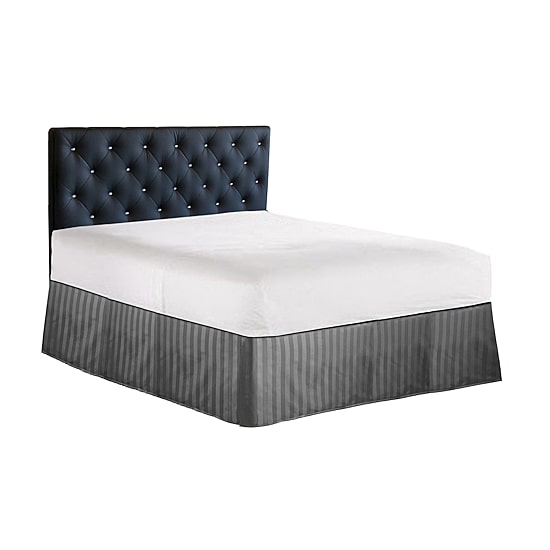 Elegant Comfort Luxury Wrinkle Resistant Stripe Bed Skirt - Pleated Tailored 14 inch Drop