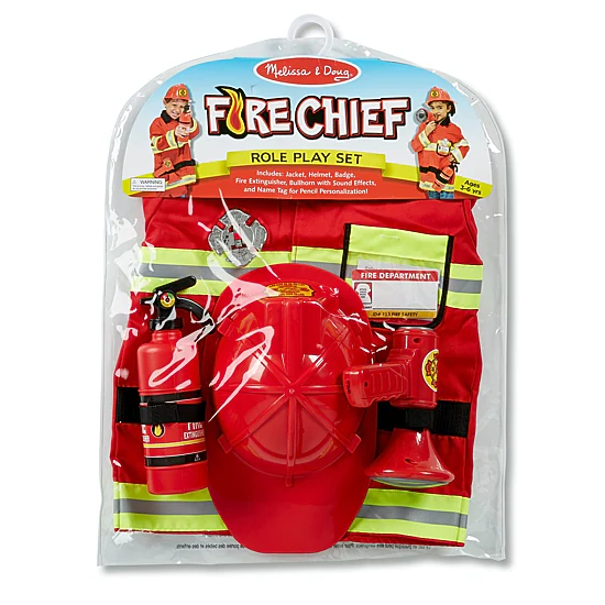 Melissa & Doug Fire Chief Role Play Set Unisex Dress Up Costume