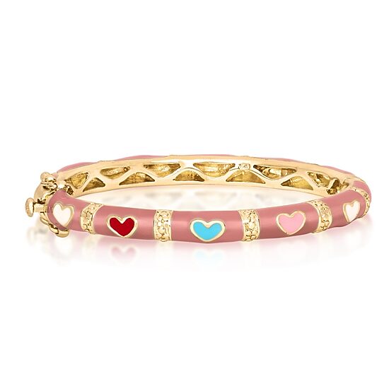 10K Gold Over Brass Girl's Bangle Bracelet