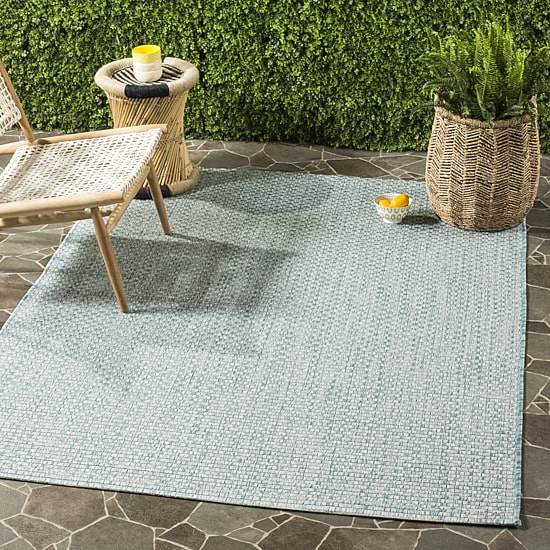 Safavieh Courtyard Collection Blanca Geometric Indoor/Outdoor Square Area Rug