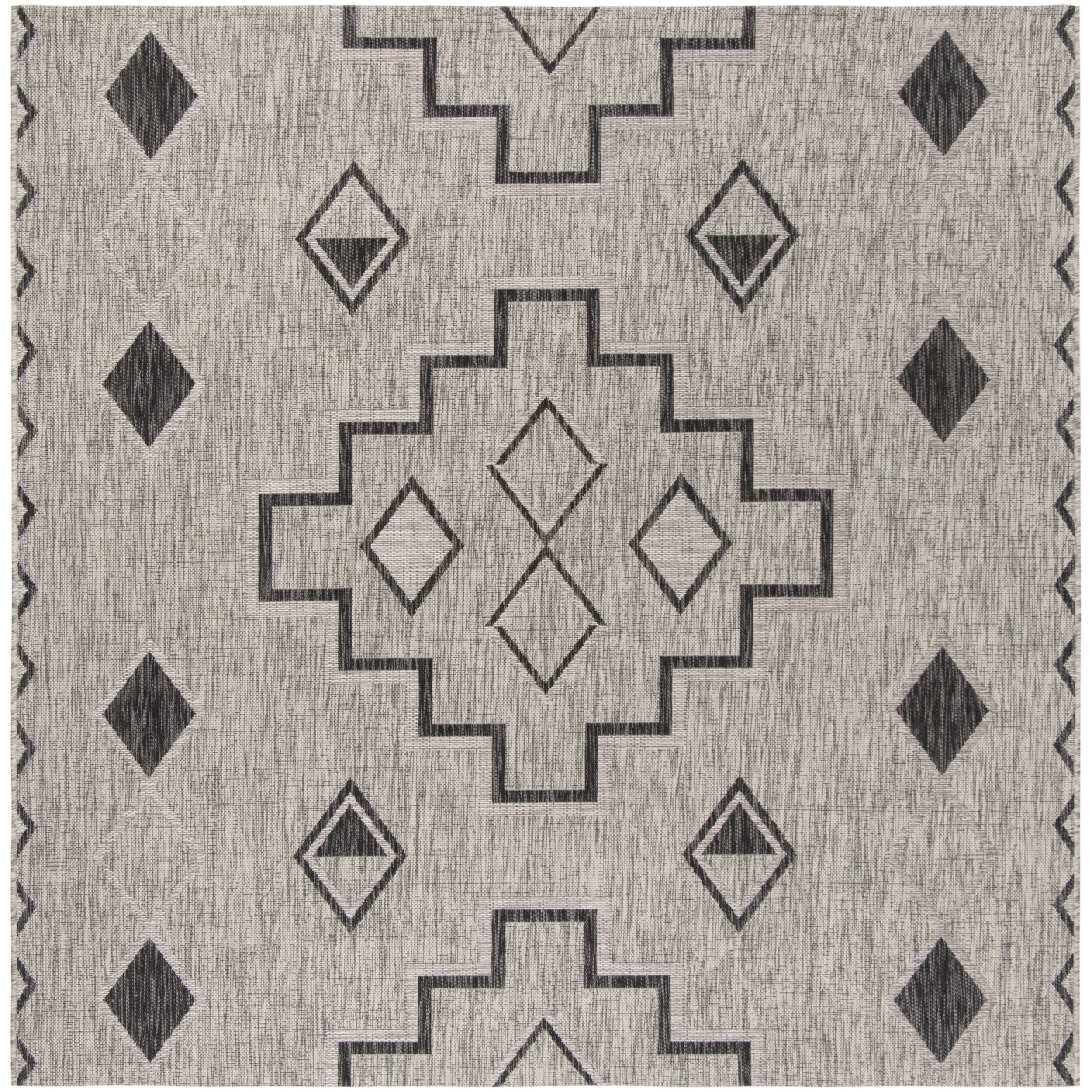 Safavieh Courtyard Collection Ambrose Geometric Indoor/Outdoor Square Area Rug