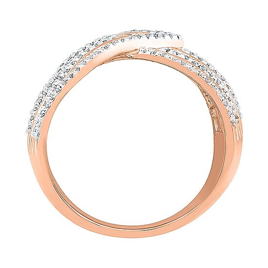 Womens 14MM 1/2 CT. T.W. Natural White Diamond 14K Rose Gold Over Silver Band