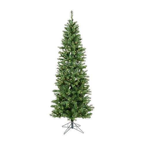4.5' Prelit Pencil Pine Artificial Christmas Tree, One Size, Green