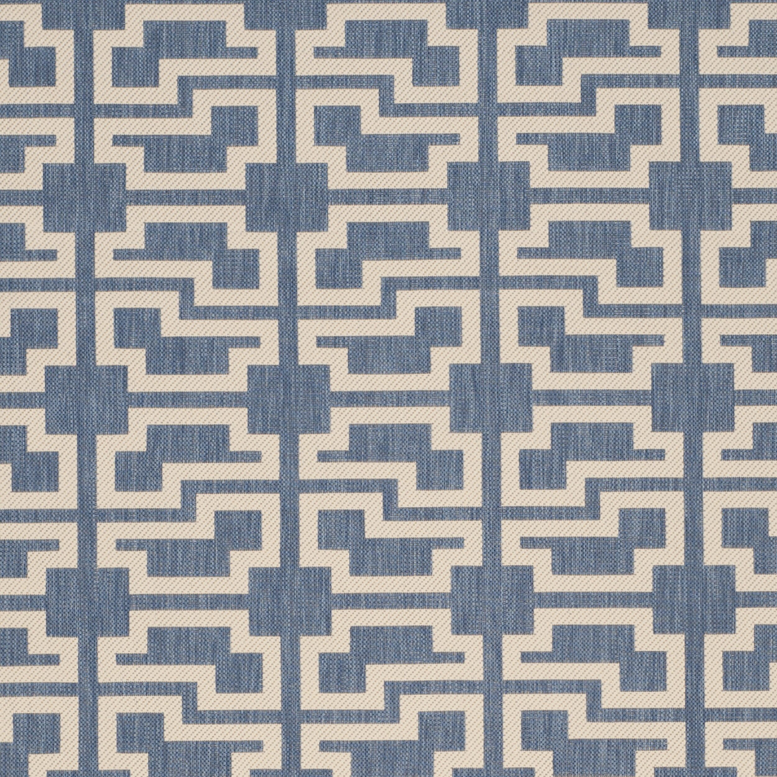 Safavieh Courtyard Collection Eddie Geometric Indoor/Outdoor Round Area Rug