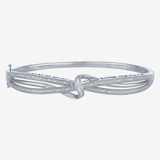 Diamond Crossover Bangle Bracelet
