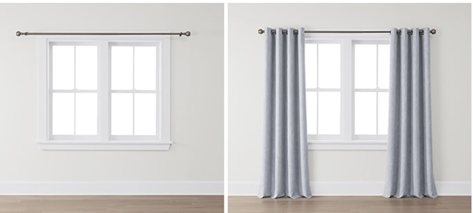 Don't: Hang the curtain hardware too close to the trim and too low