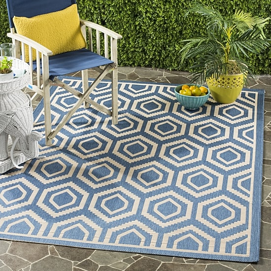 Safavieh Courtyard Collection Carmella Geometric Indoor/Outdoor Square Area Rug