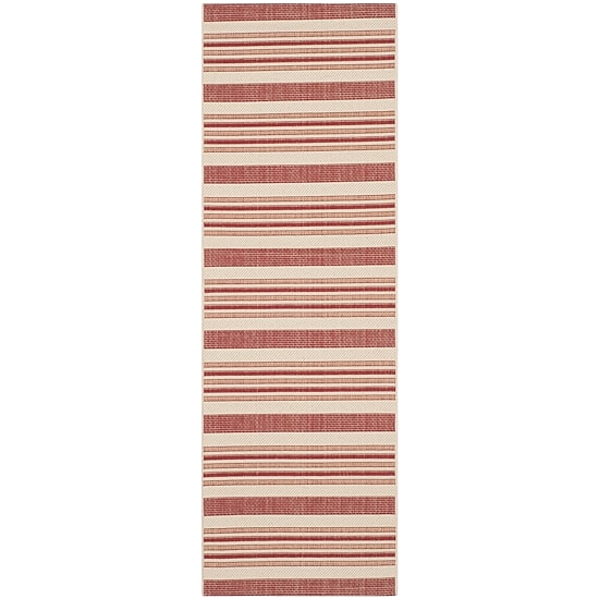 Safavieh Courtyard Collection Ercan Stripe Indoor/Outdoor Runner Rug