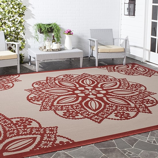 Safavieh Courtyard Collection Kimberly Oriental Indoor/Outdoor Area Rug