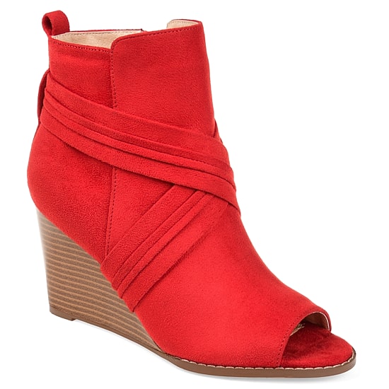 Journee Collection Womens Sabeena Booties Wedge Heel Zip