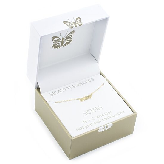 Silver Treasures Sister Womens 24K Gold Over Silver 16 Inch Pendant Necklace