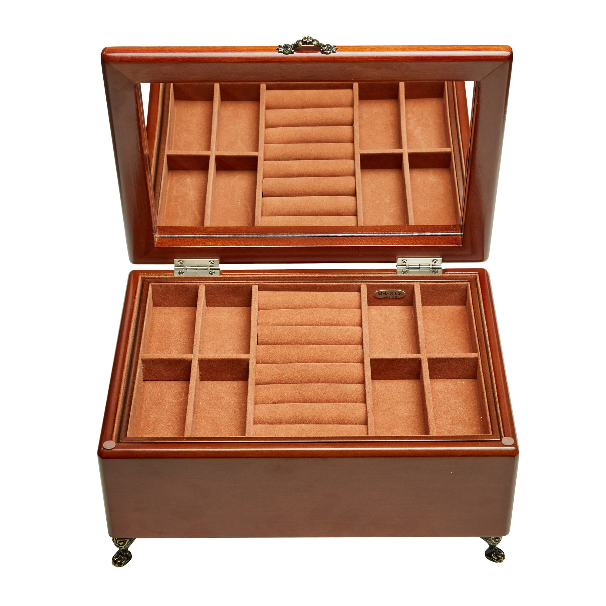 Mele and Co Kinsley Walnut-Finish Jewelry Box