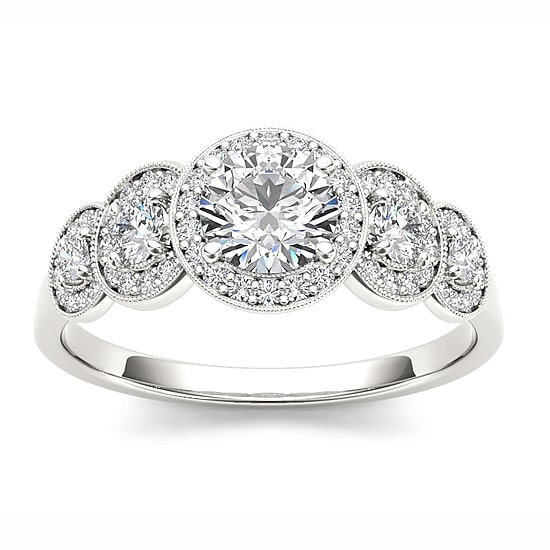 1 CT.T.W. Natural Round Diamond 14K Gold Engagement Ring