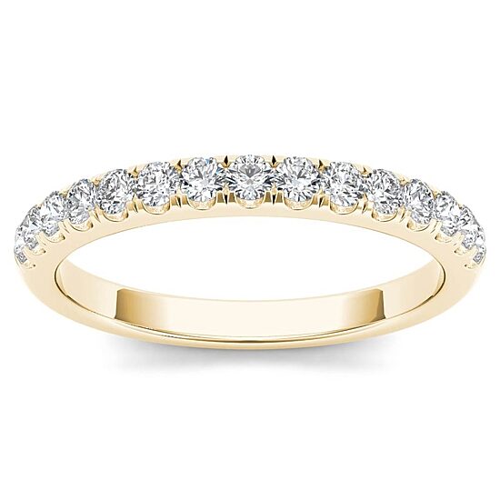 Womens 2MM 1/3 CT. T.W. Natural White Diamond 10K Gold Wedding Band