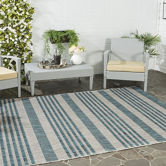 Safavieh Courtyard Collection Major Stripe Indoor/Outdoor Area Rug