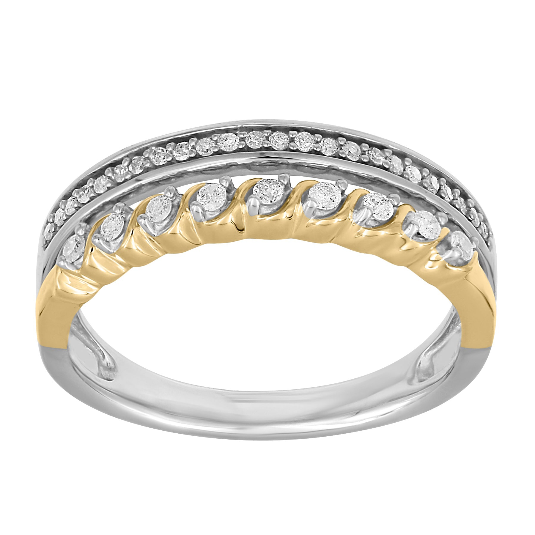 Womens 1/5 CT. Natural White Diamond 10K Gold Band