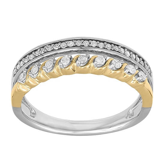 Womens 1/5 CT. Natural White Diamond 10K Gold Band