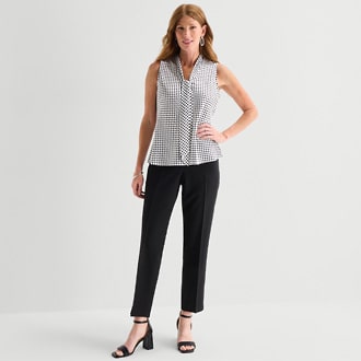 Evan-Picone Sleeveless Satin Blouse