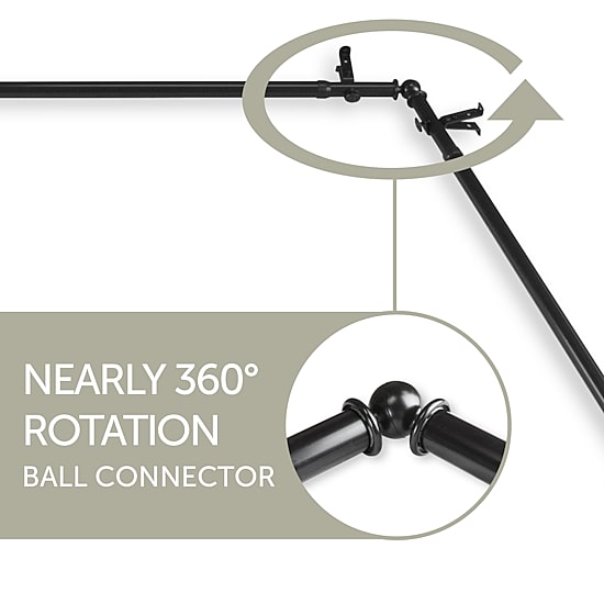 Rod Desyne Faceted Corner 13/16 IN Adjustable Curtain Rod