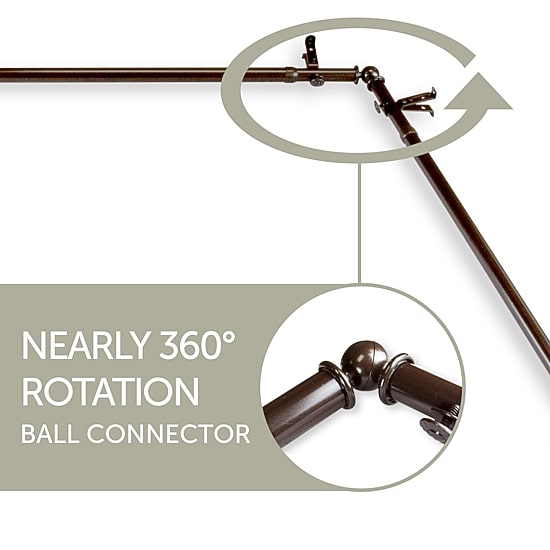 Rod Desyne Marion Corner 13/16 IN Adjustable Curtain Rod