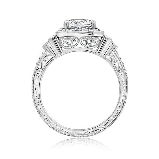 DiamonArt® Womens White Cubic Zirconia Sterling Silver Bridal Set