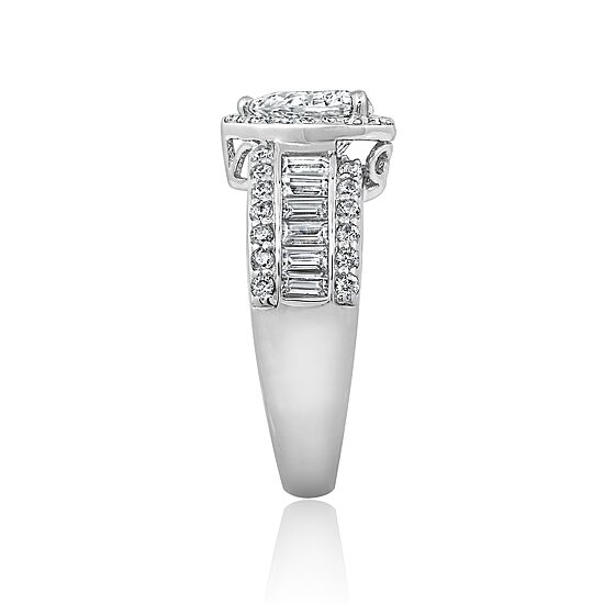 DiamonArt® Womens White Cubic Zirconia Sterling Silver Engagement Ring