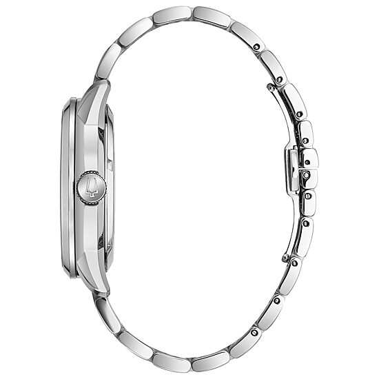 Bulova Sutton Mens Silver Tone Stainless Steel Bracelet Watch 96a208