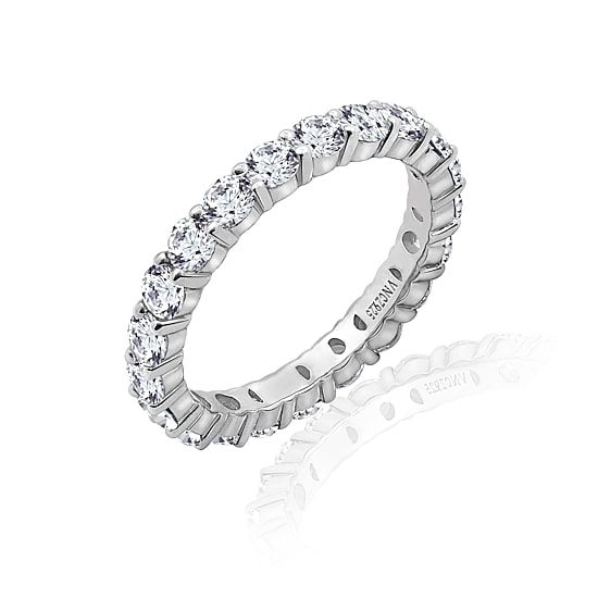 Diamonart® Cubic Zirconia Sterling Silver Eternity Band Ring