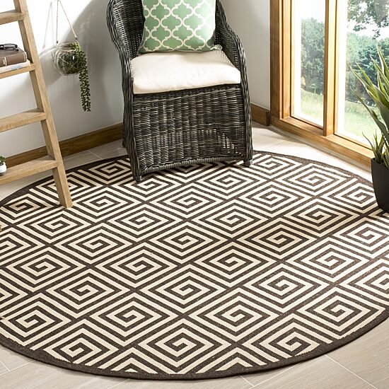 Safavieh Linden Collection Zoie Geometric Round Area Rug