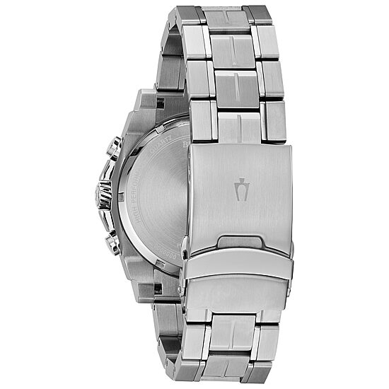 Bulova Precisionist Mens Silver Tone Stainless Steel Bracelet Watch 98b316