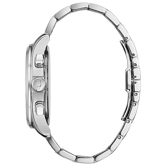 Bulova Wilton Mens Silver Tone Stainless Steel Bracelet Watch 96b288