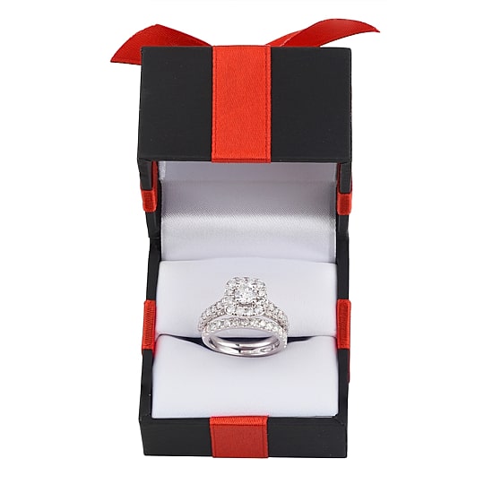 2 CT.T.W. Natural Diamond Cushion Halo Bridal Set in 10K or 14K Gold