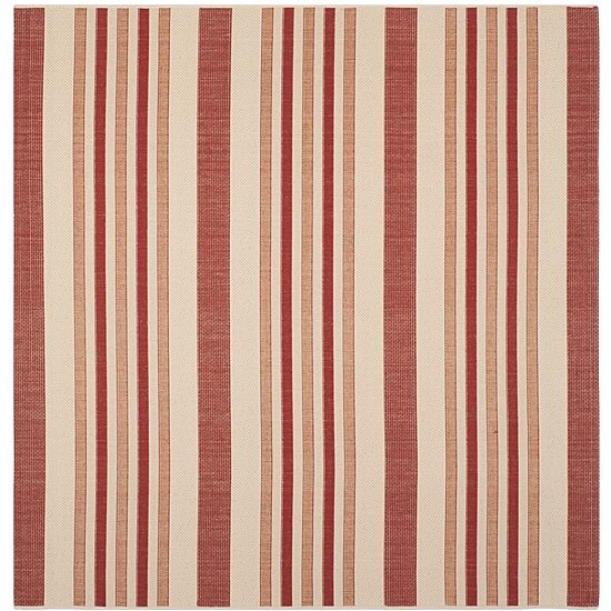 Safavieh Courtyard Collection Ercan Stripe Indoor/Outdoor Square Area Rug