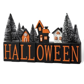 Glitzhome Haunted House Table Sign